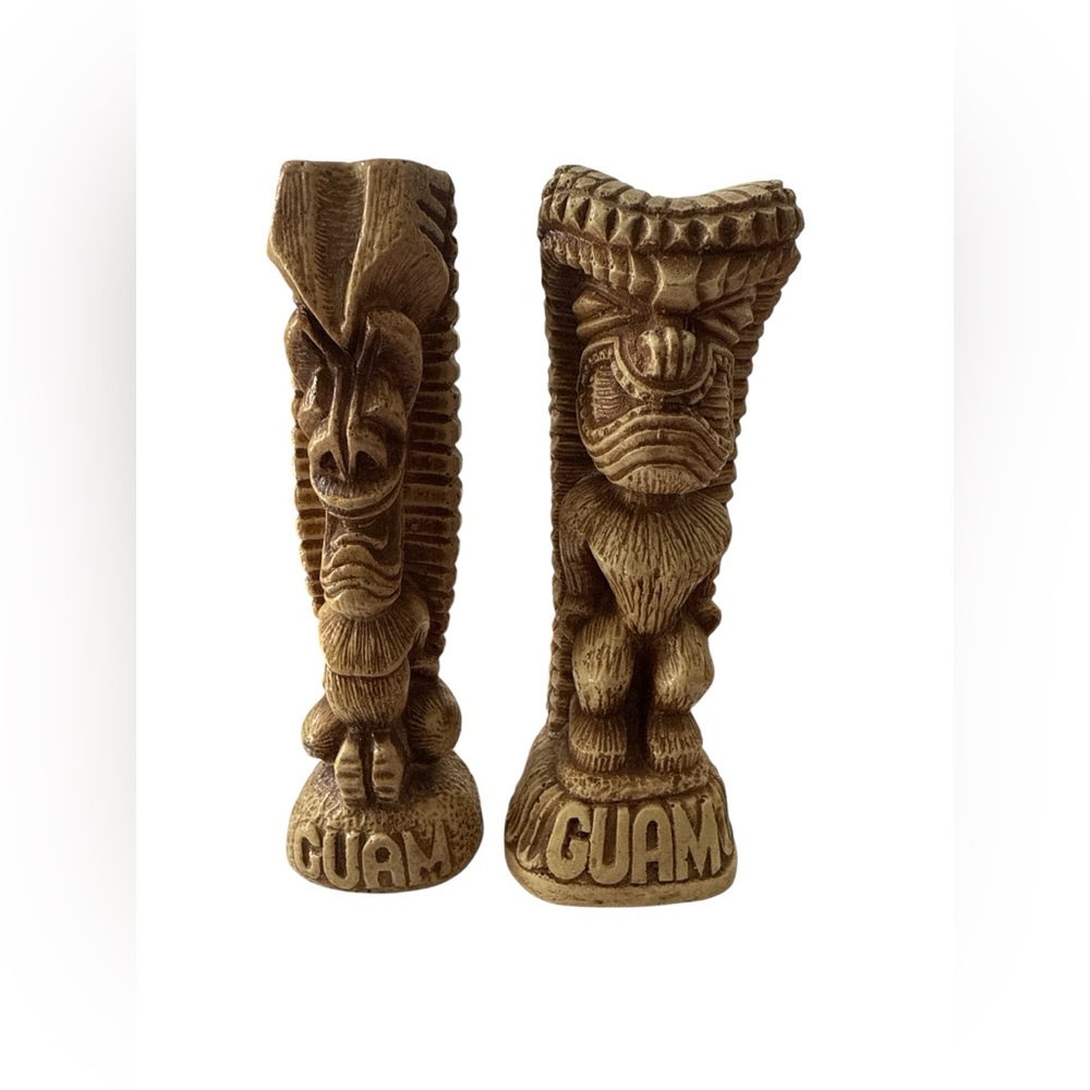 Guam Tiki Statue Set - Brown - Picture 1 of 7